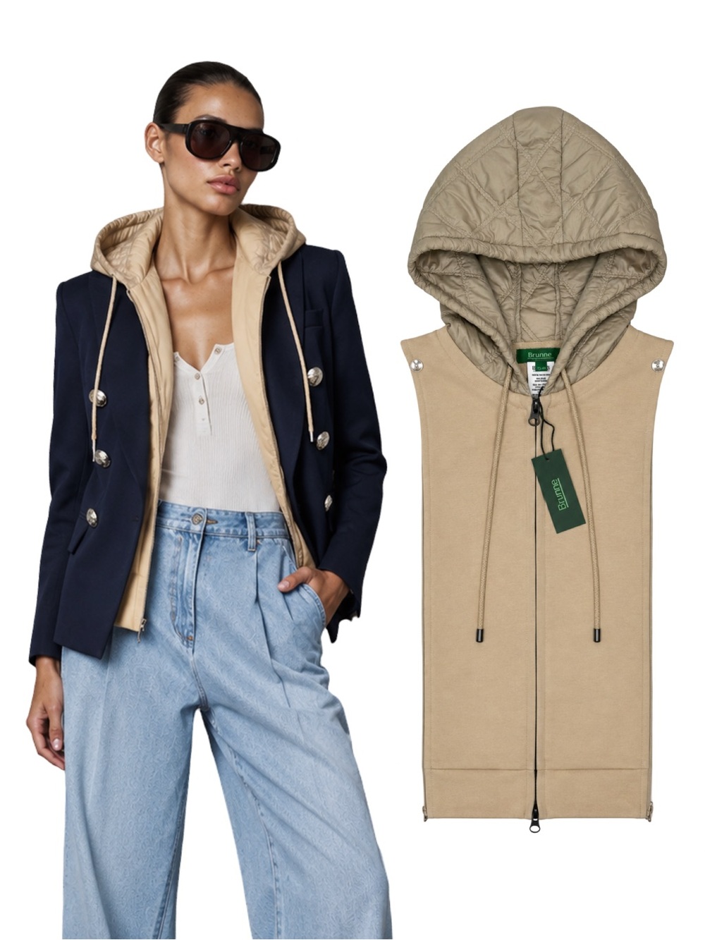 NWT BRUNNE Dickey Insert Compatible w/ VERONICA BEARD Blazer 00-14 FRENCH TERRY